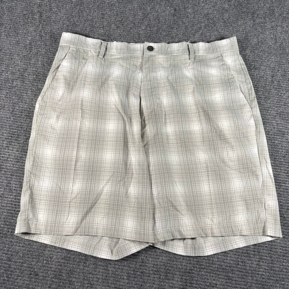Chaps Golf Shorts Mens 38 Tan Excellent Plaid Stretch Performance 4-Pocket